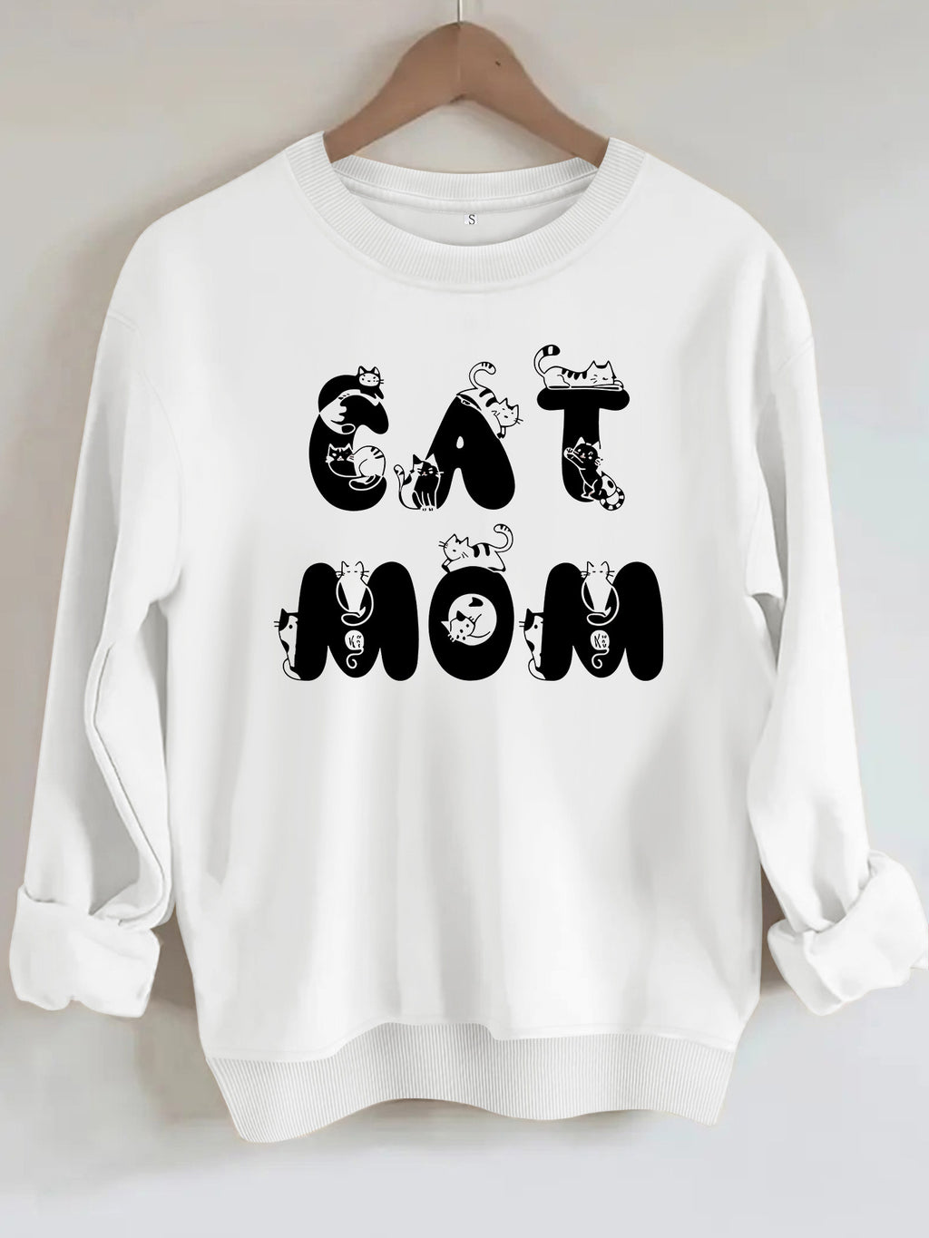 Cat Mom Graphic Fleece Sweatshirt