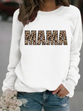 MAMA leopard print pullover sweatshirt