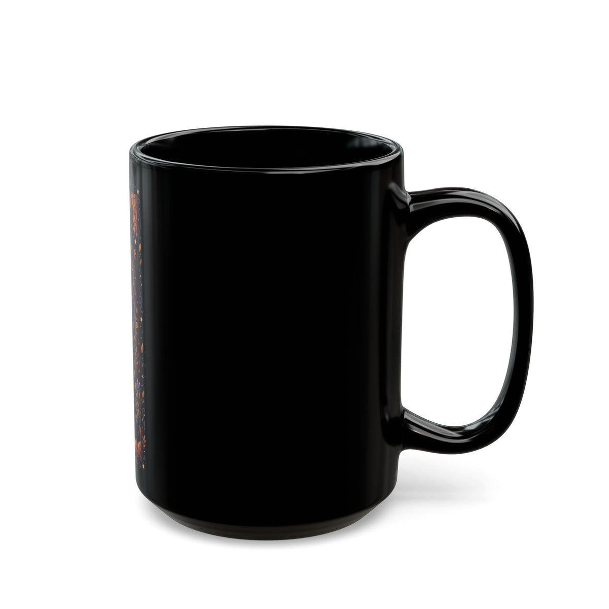 Witchy Moonlight Black Mug — Beautiful Witch Crystal Ball Full Moon Gothic Coffee Cup