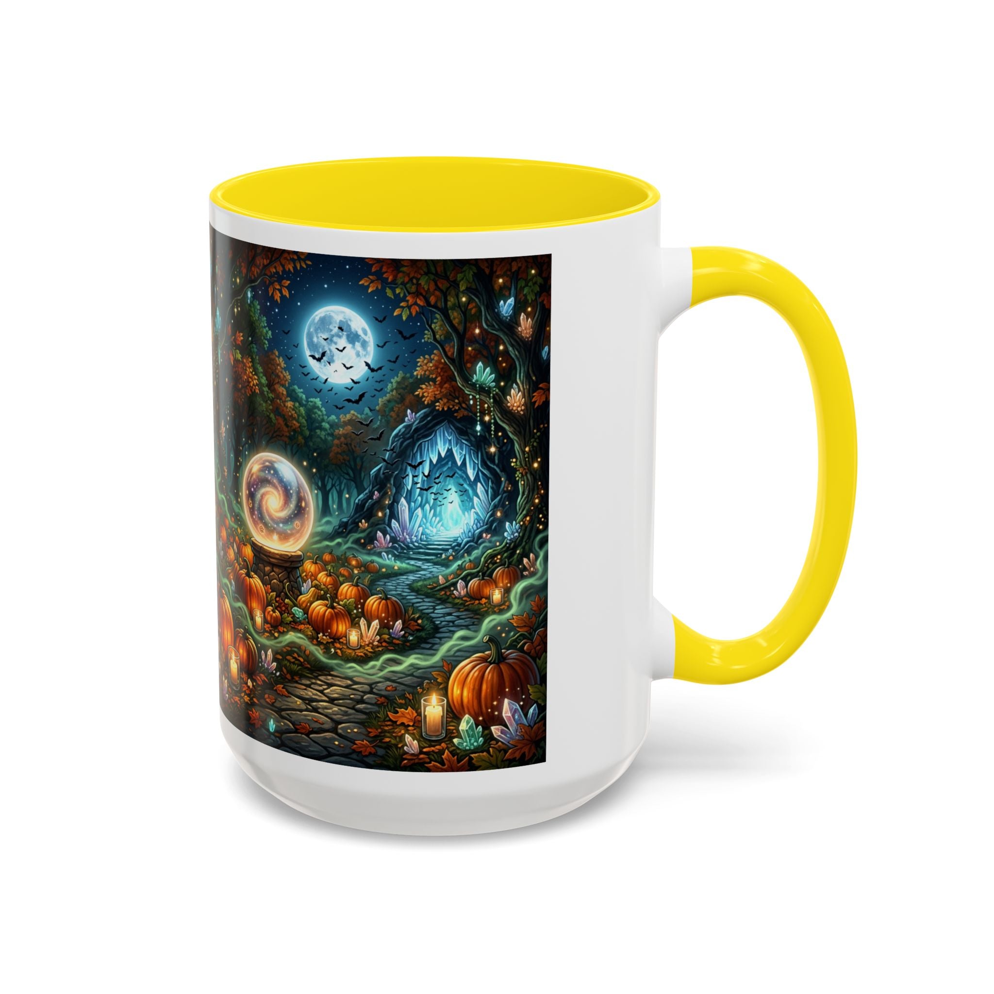 Magic Forest Pumpkin Moon Coffee Mug — Enchanted Fall Accent Mug (11/15oz)