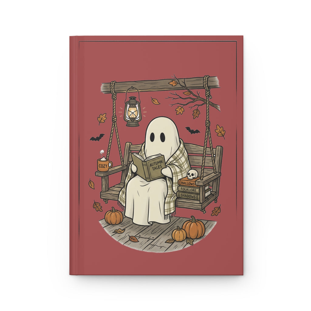 Spooky Ghost Autumn Reading Hardcover Journal