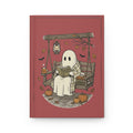 Spooky Ghost Autumn Reading Hardcover Journal