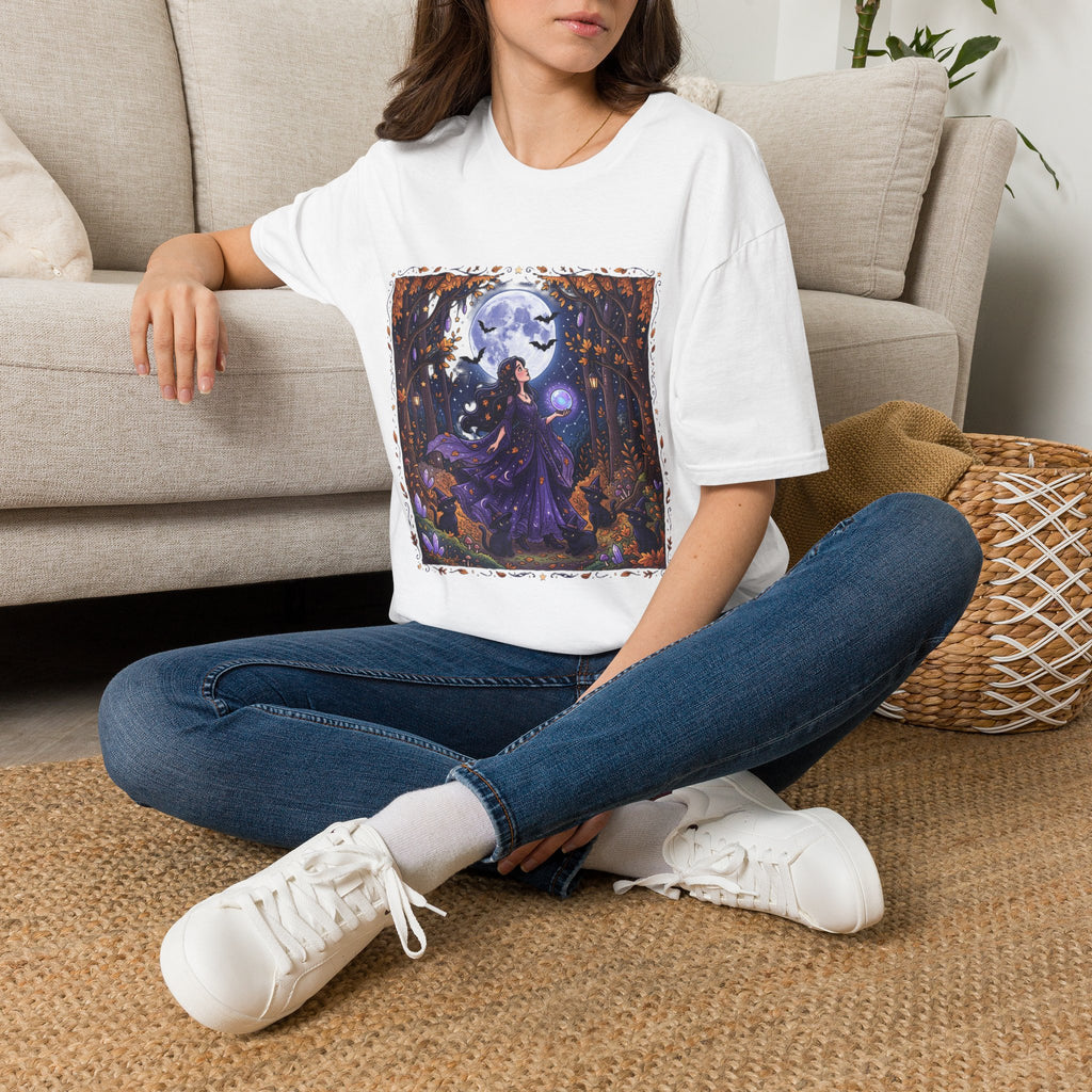 Moonlit Witch T-Shirt — Mystical Forest Pagan Tee