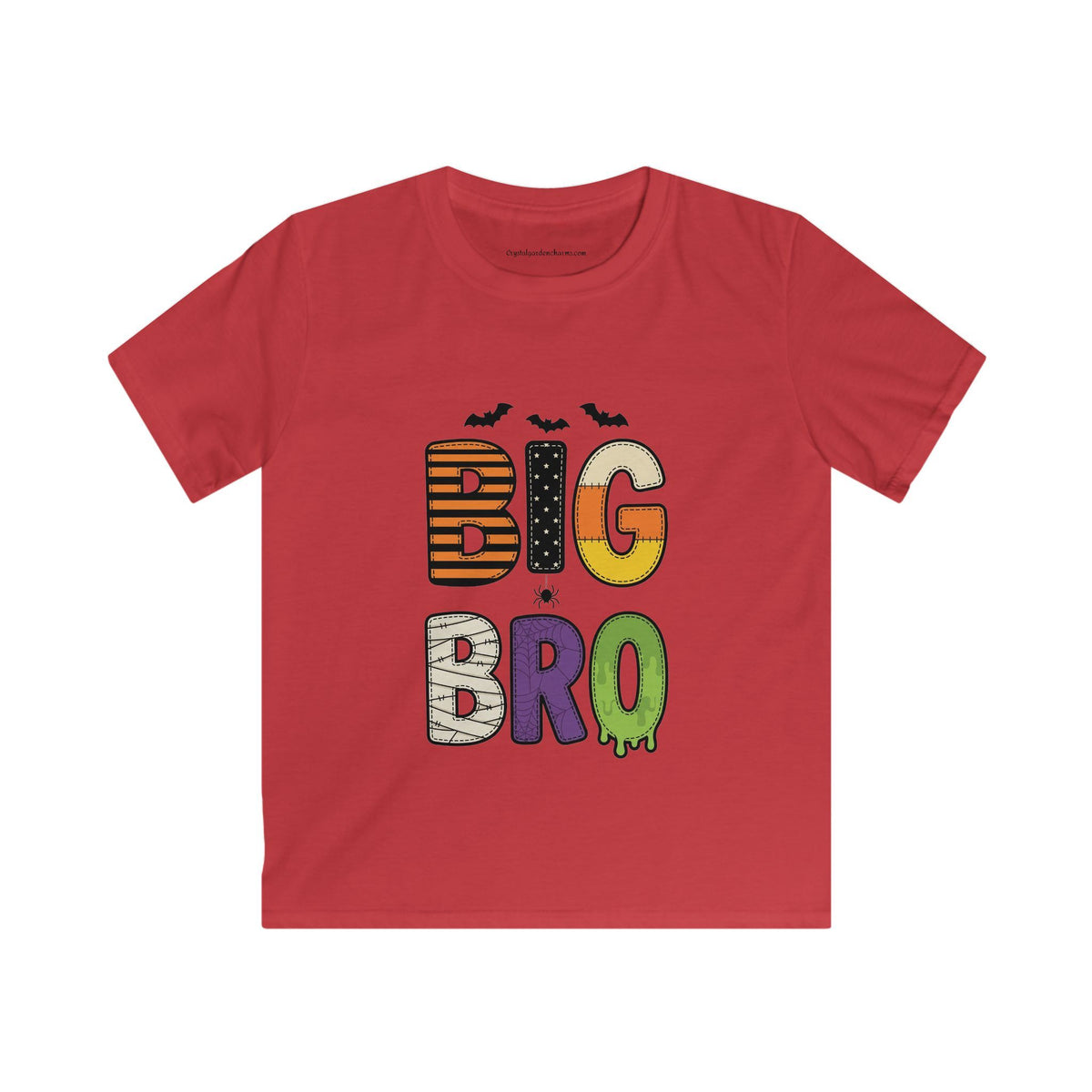 Big Bro Kids Halloween T-Shirt — Bats & Spooky Colors Graphic Tee