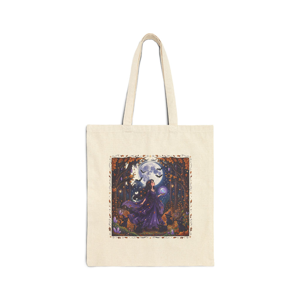 Gothic Moon Witch Tote Bag — Mystic Witchcraft Canvas Tote