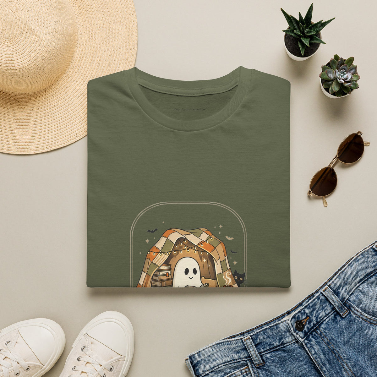 Ghost & Cat Cozy Camp T-Shirt