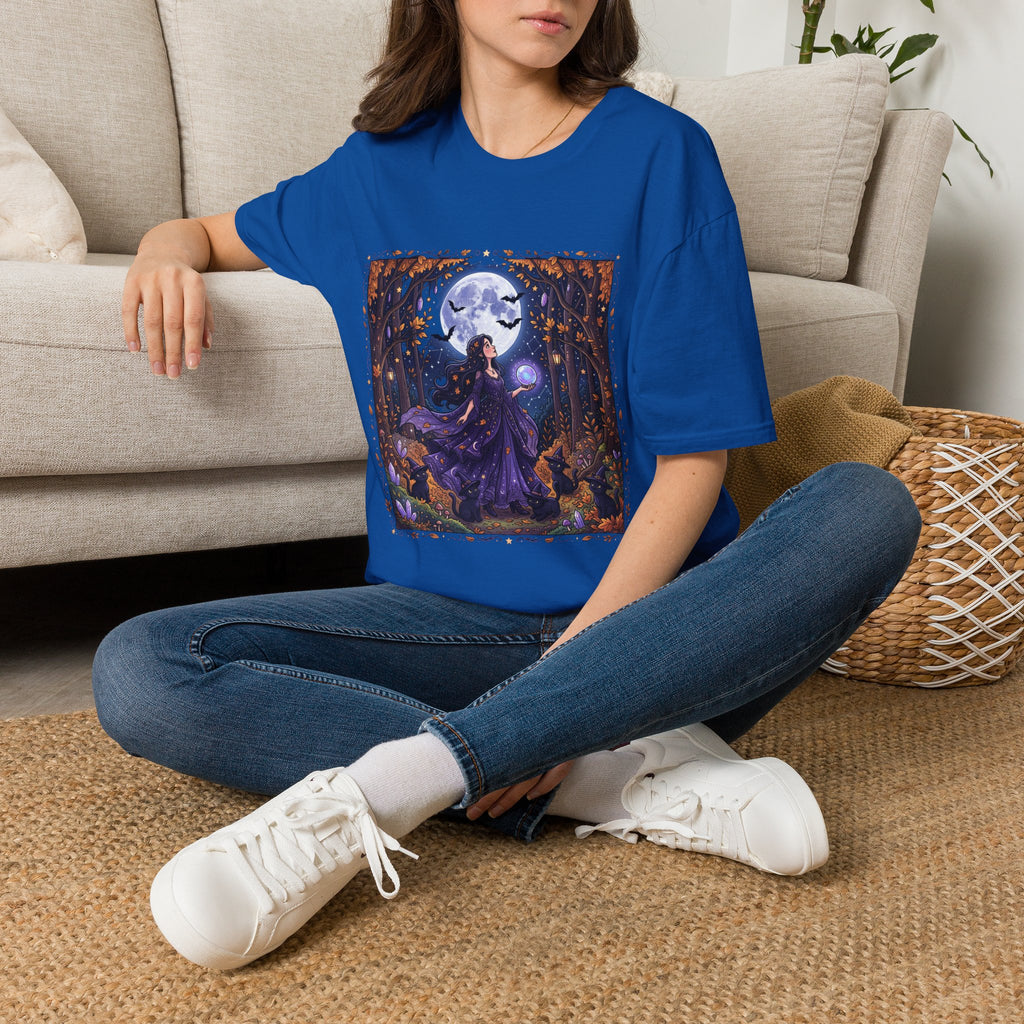 Moonlit Witch T-Shirt — Mystical Forest Pagan Tee