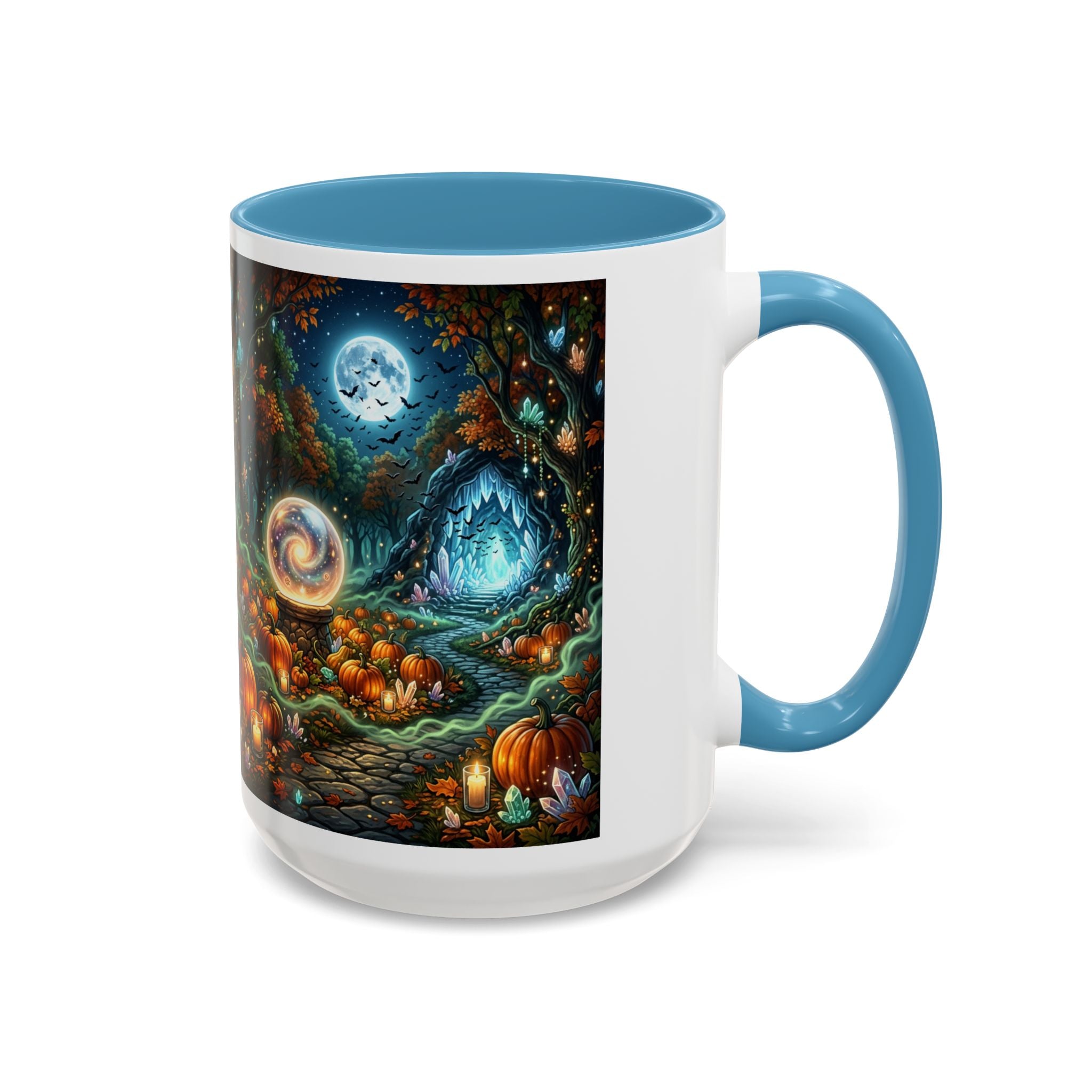 Magic Forest Pumpkin Moon Coffee Mug — Enchanted Fall Accent Mug (11/15oz)