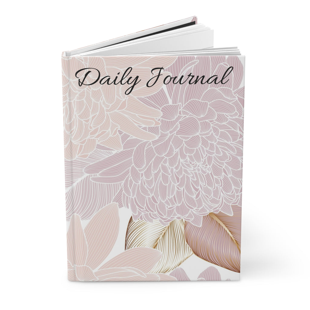 Daily Journal Hardcover – Soft Blush Floral Lined Notebook