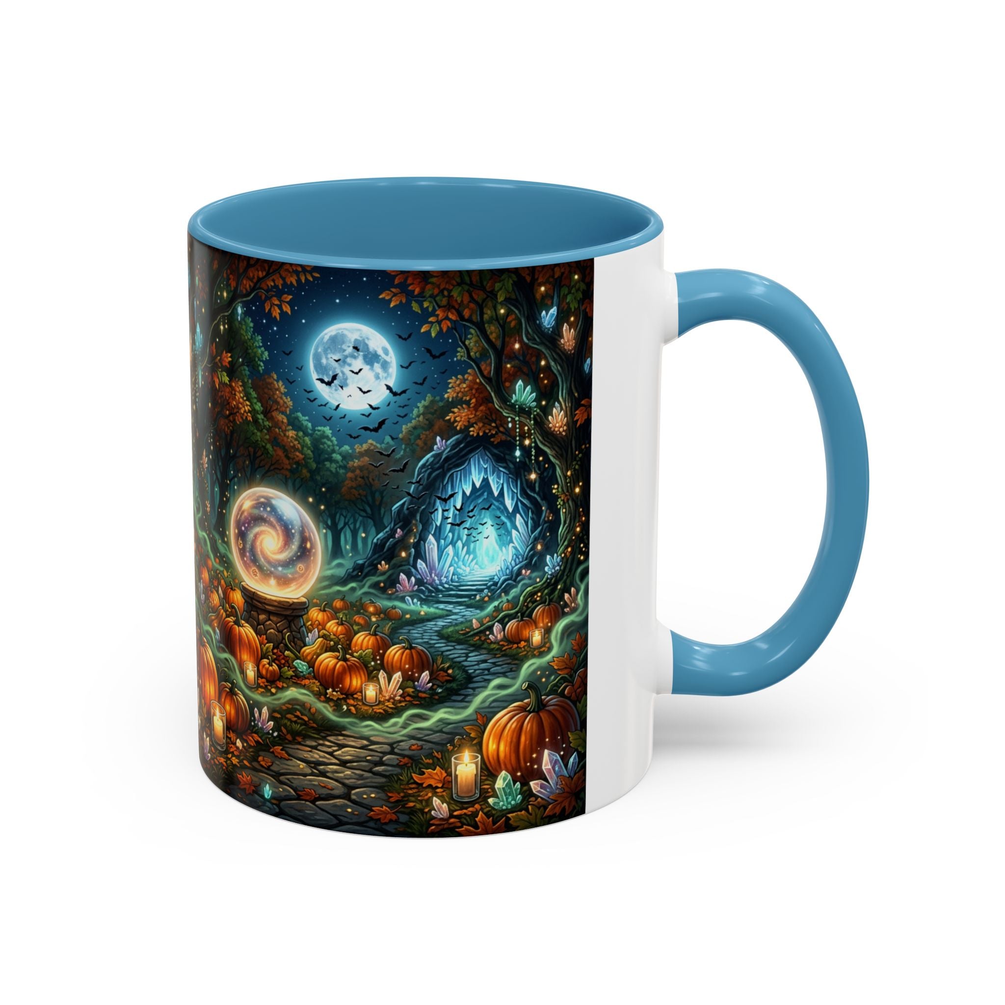 Magic Forest Pumpkin Moon Coffee Mug — Enchanted Fall Accent Mug (11/15oz)