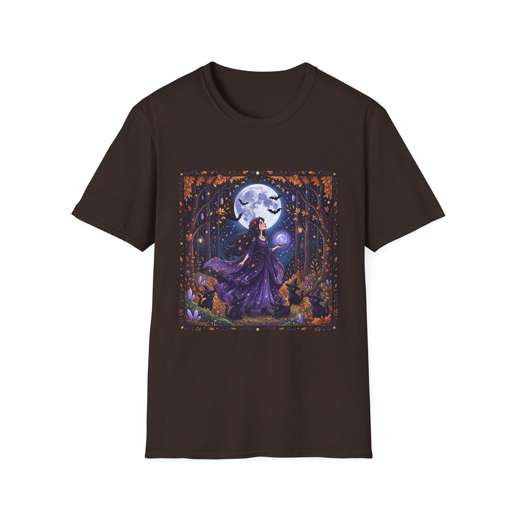 Moonlit Witch T-Shirt — Mystical Forest Pagan Tee