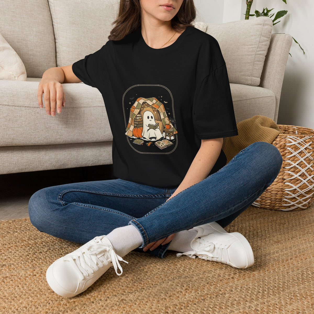 Ghost & Cat Cozy Camp T-Shirt