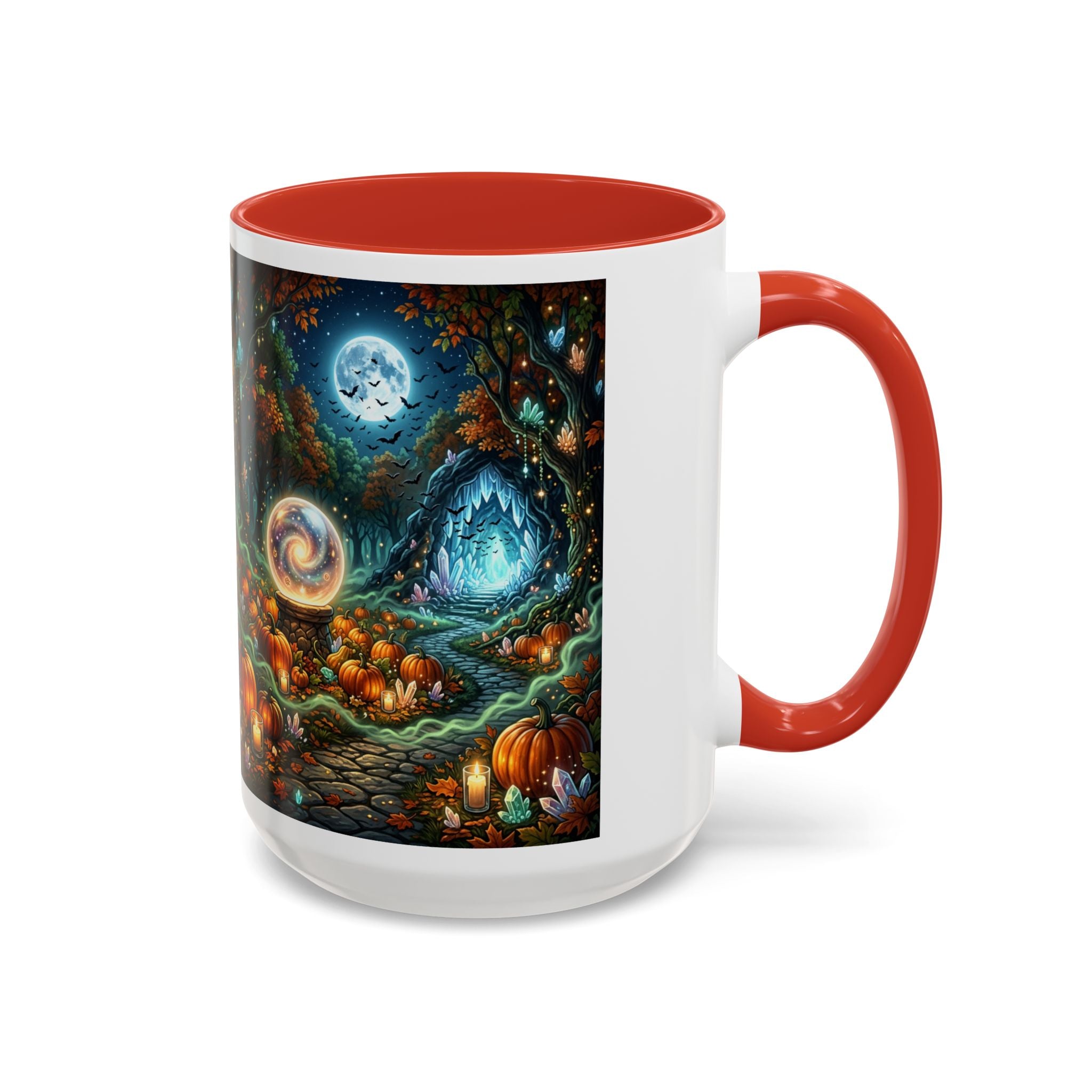 Magic Forest Pumpkin Moon Coffee Mug — Enchanted Fall Accent Mug (11/15oz)