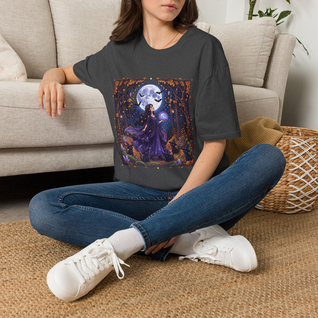 Moonlit Witch T-Shirt — Mystical Forest Pagan Tee