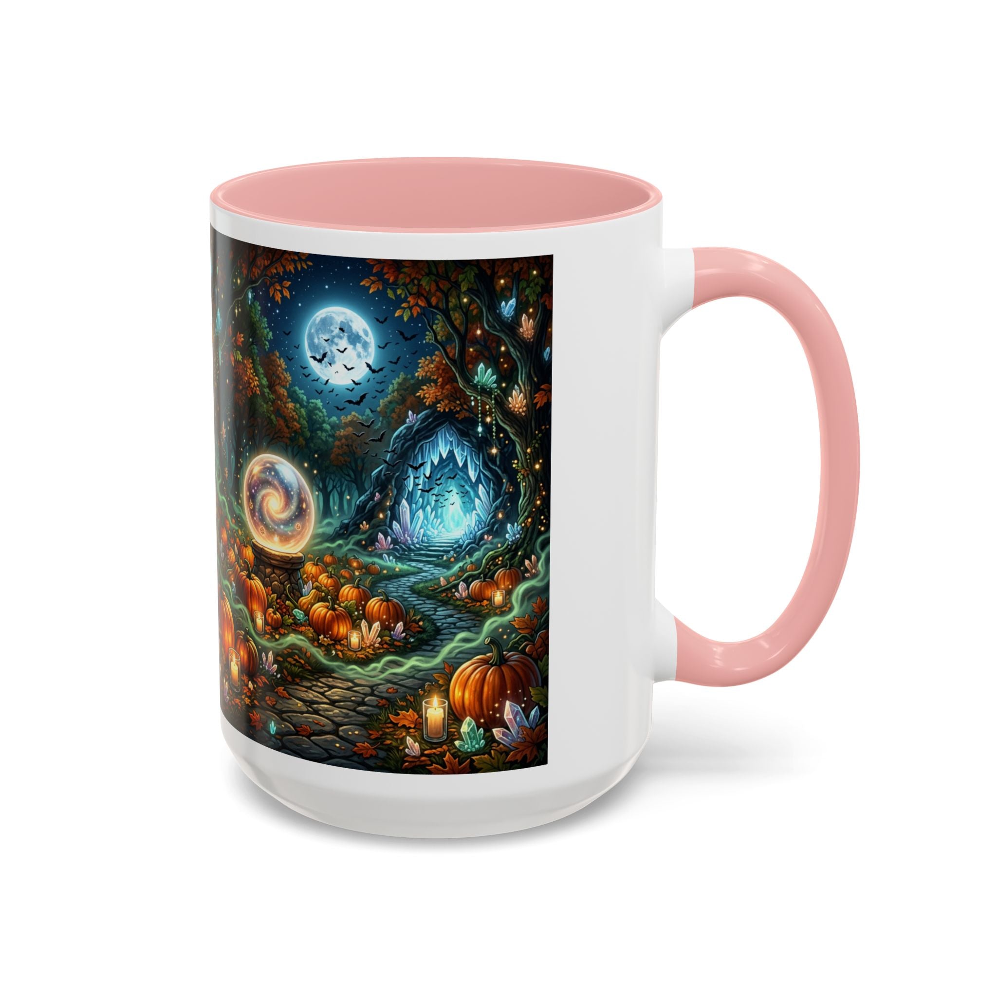 Magic Forest Pumpkin Moon Coffee Mug — Enchanted Fall Accent Mug (11/15oz)