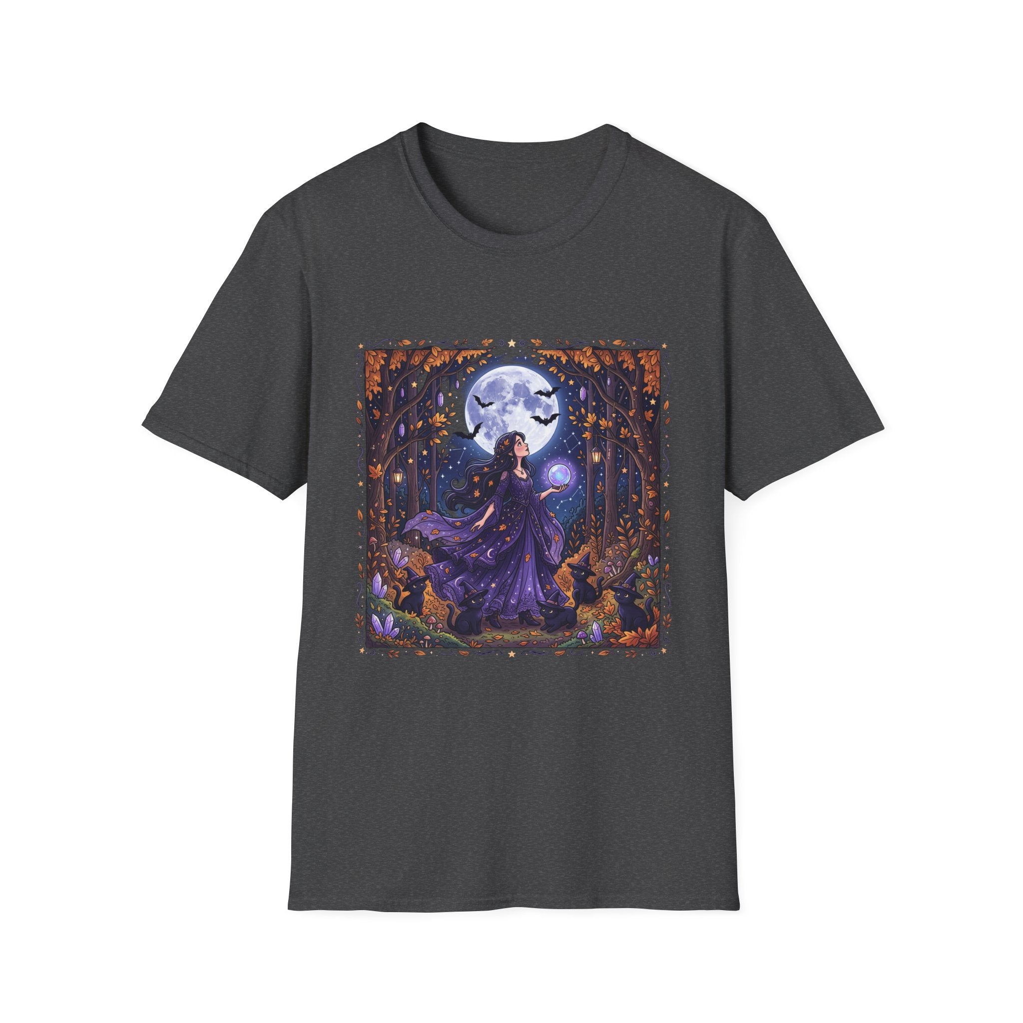 Moonlit Witch T-Shirt — Mystical Forest Pagan Tee