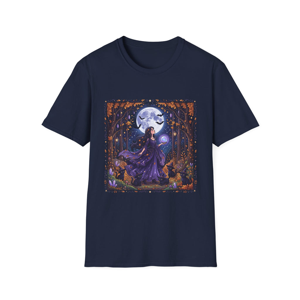 Moonlit Witch T-Shirt — Mystical Forest Pagan Tee