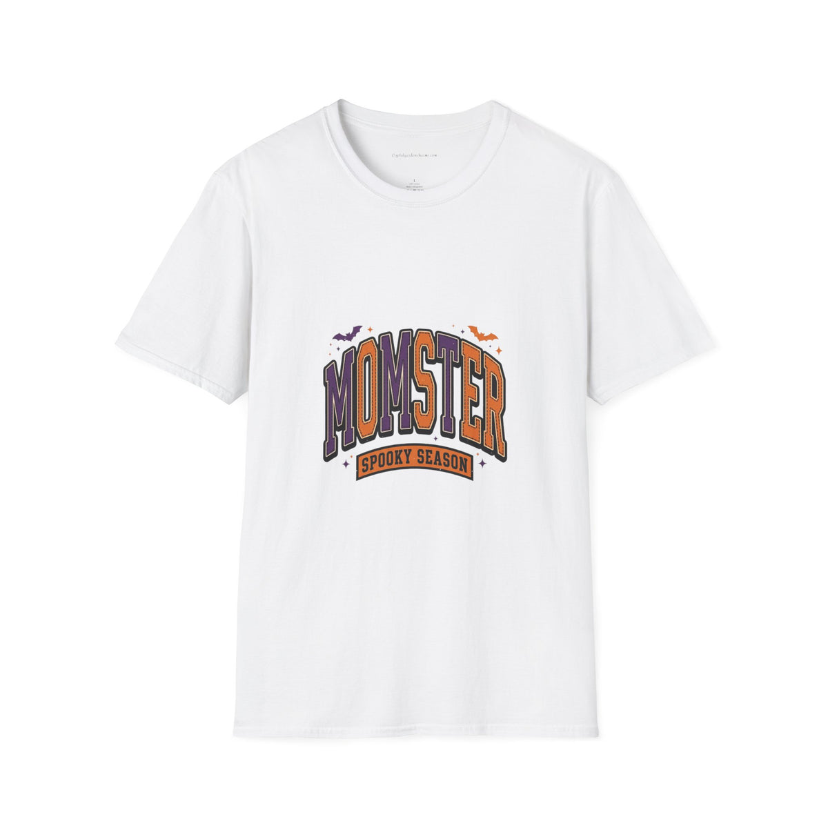 Momster Spooky Season T-Shirt — Purple & Orange Bat Graphic Tee
