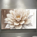 Single Beige Flower Abstract Wall Art | Minimalist Floral Canvas
