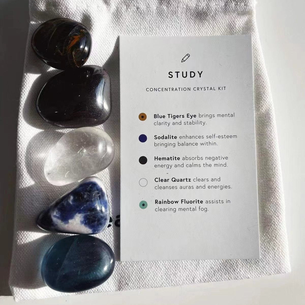 Study Crystal Kit – Focus & Concentration Set