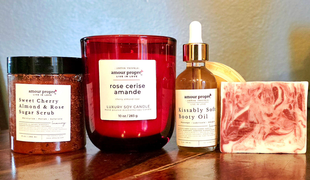 Cherry Almond Rose Spa Gift Box Sets