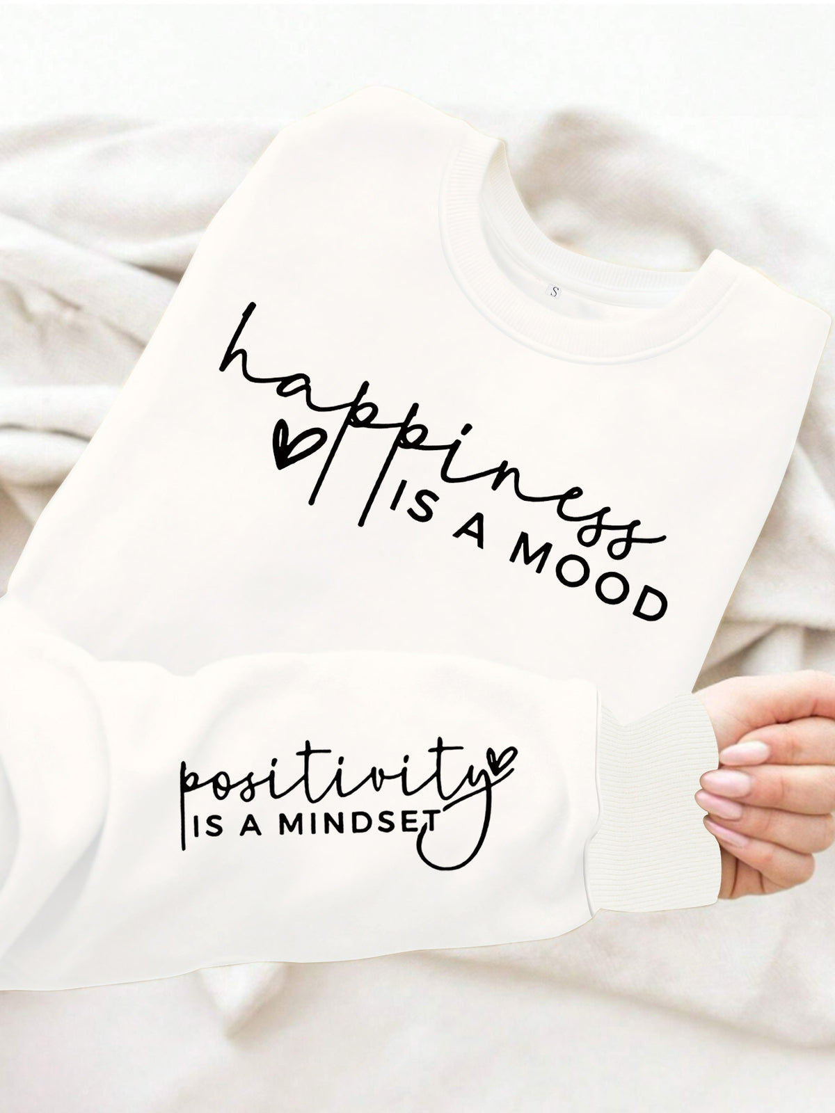 Happiness Is a Mood, Positivity Is a Mindset Fleece Sweatshirt