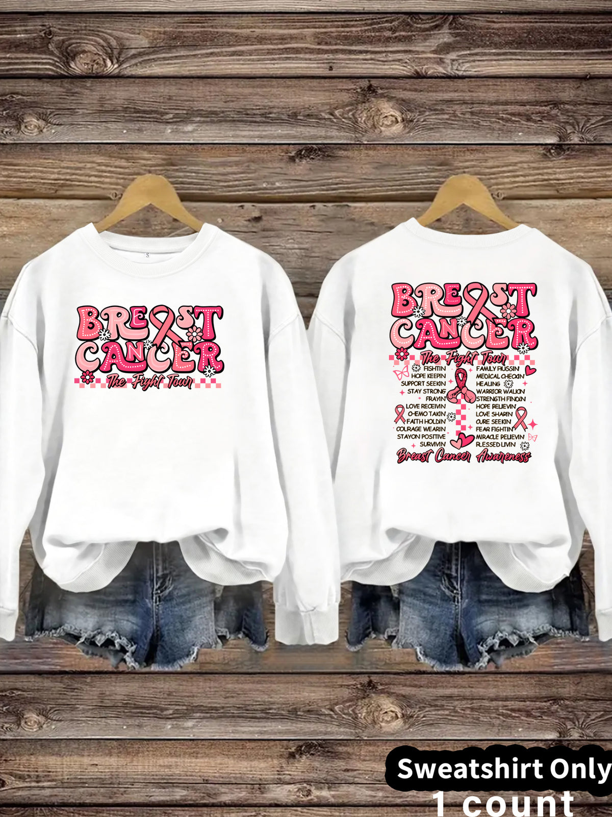 Breast Cancer Awareness Printed Sweatshirt
