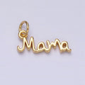 Mama Script Charm, Gold or Silver
