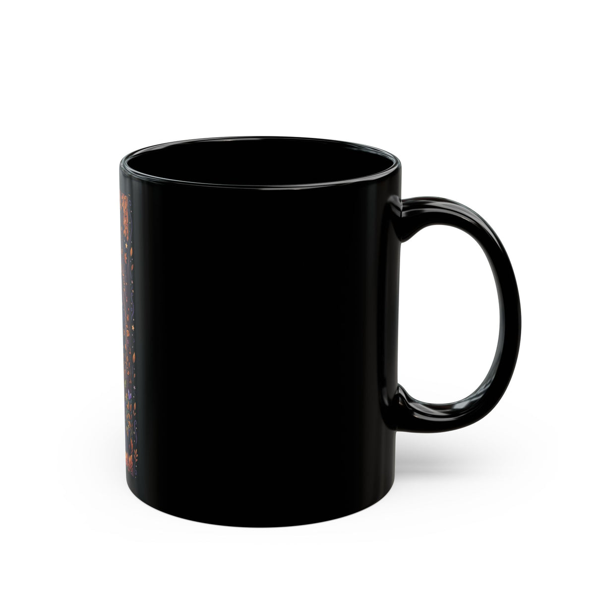 Witchy Moonlight Black Mug — Beautiful Witch Crystal Ball Full Moon Gothic Coffee Cup