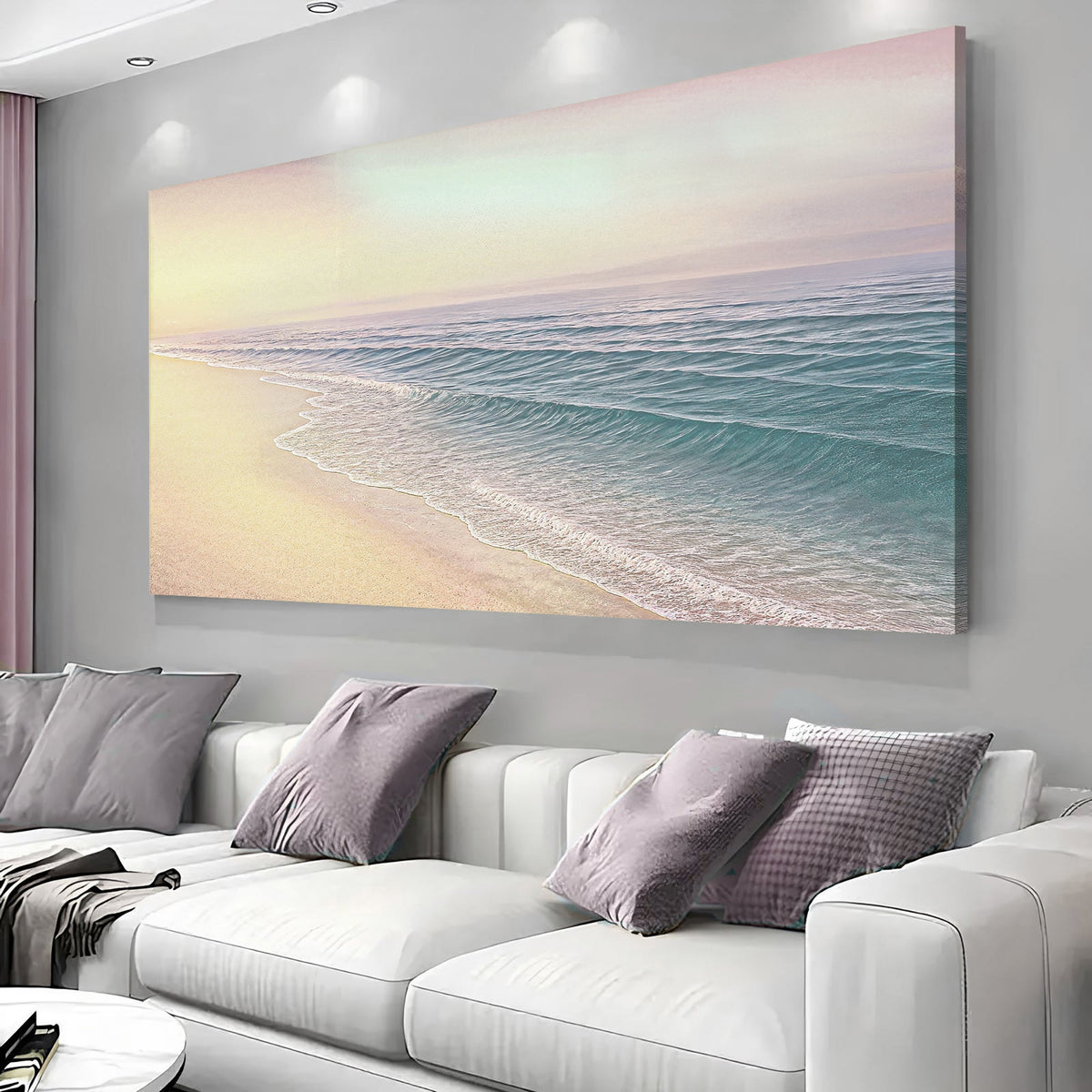Beachside Bliss Coastal Wall Art | Panoramic Beach Canvas Print