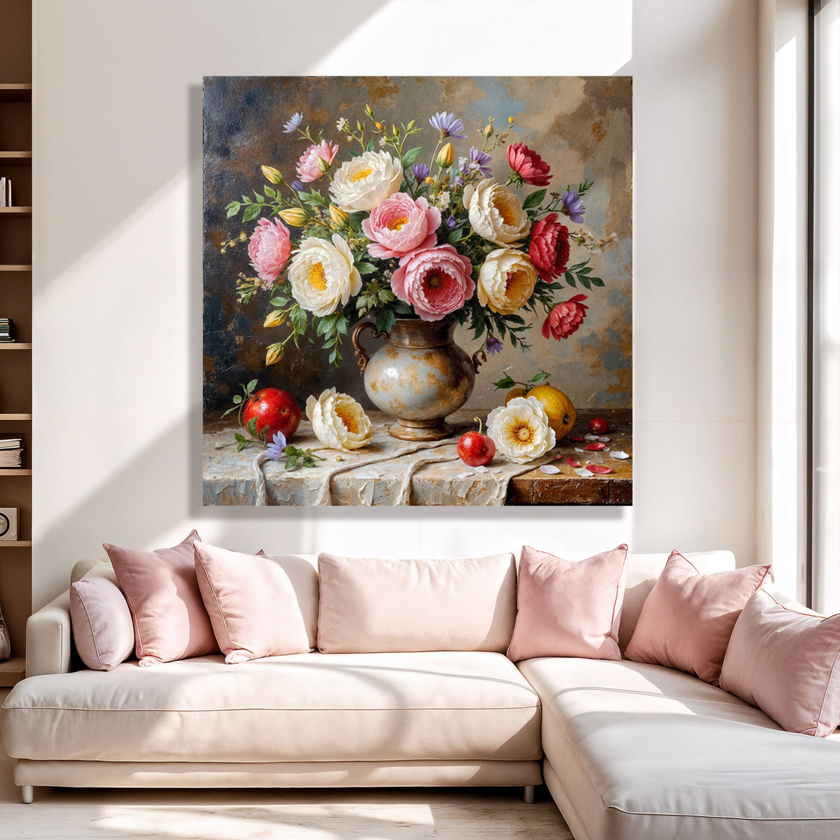 Summer Bloom Vase Wall Art | Floral Still Life Canvas Print