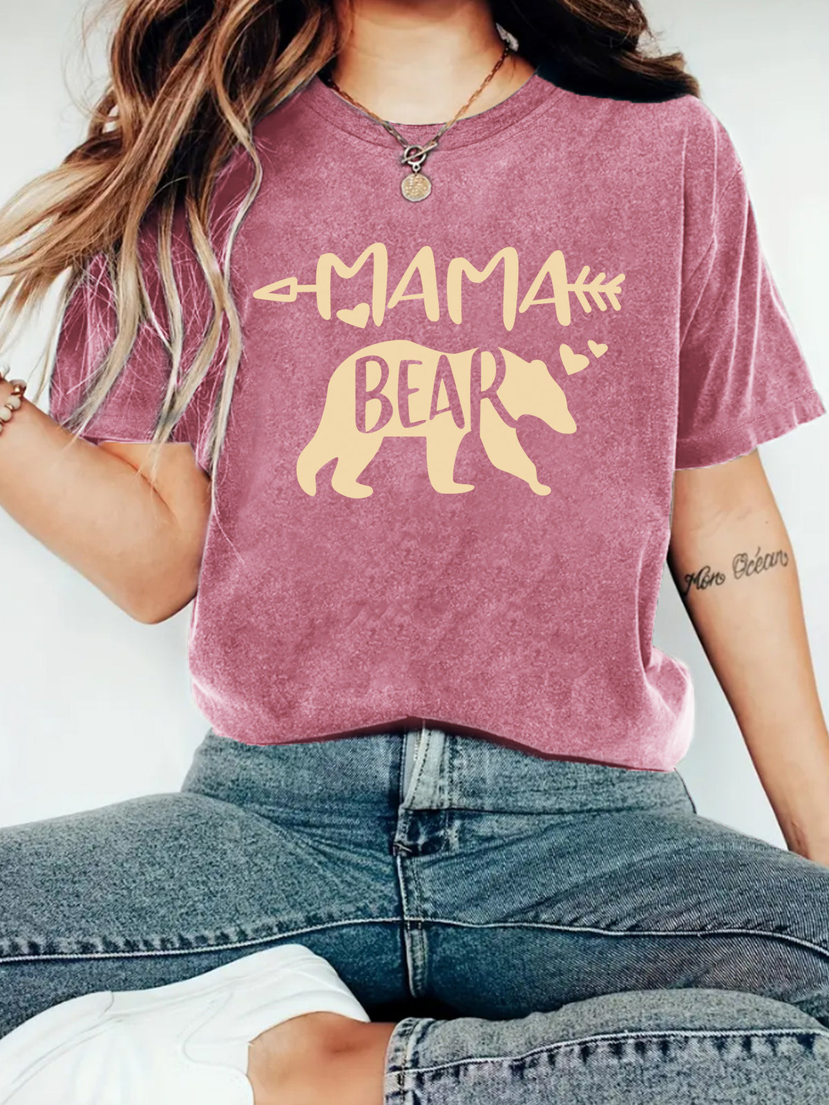 MAMA letter printed top for women