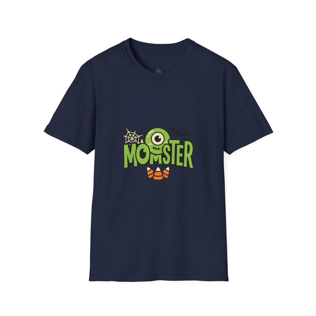 Momster T-Shirt — Green Letters & One-Eyed Monster Halloween Graphic Tee