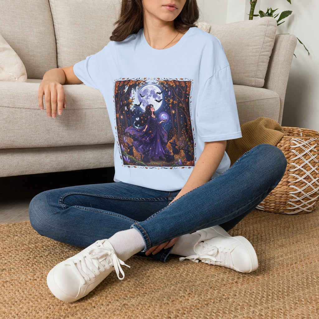Moonlit Witch T-Shirt — Mystical Forest Pagan Tee