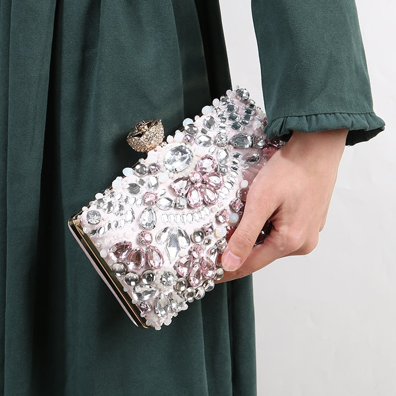 Luxy Moon Women's Evening Clutch Bag Rhinestone Clutch Purse Ladies Hand Bags Wedding Handbags Wallet Party Bag ZD848