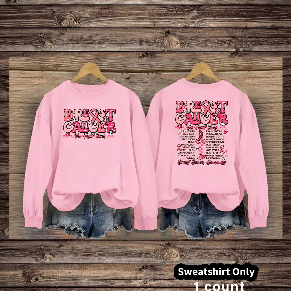 Breast Cancer Awareness Printed Sweatshirt
