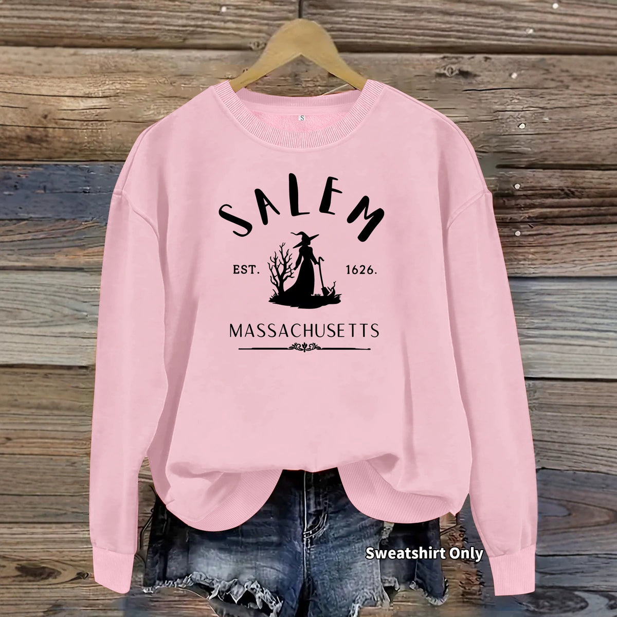 Salem Massachusetts Witch Print Sweatshirt
