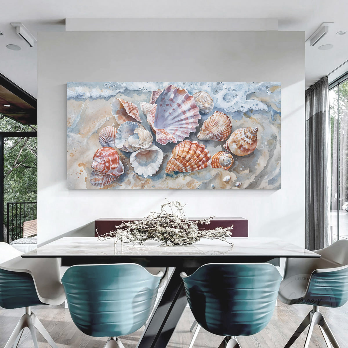 Sea Shells Modern Coastal Wall Art