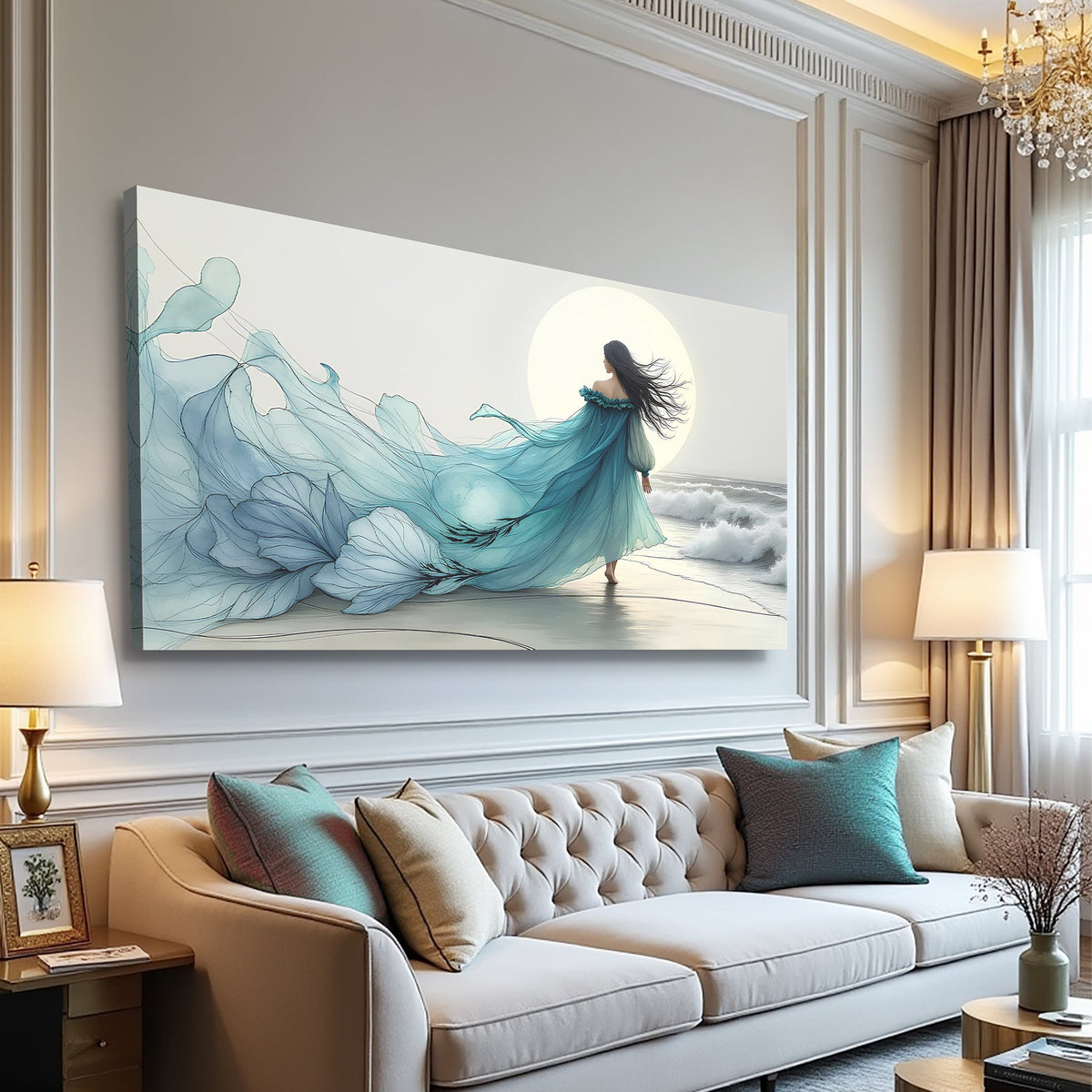 Swirling Winds by the Ocean Abstract Wall Art
