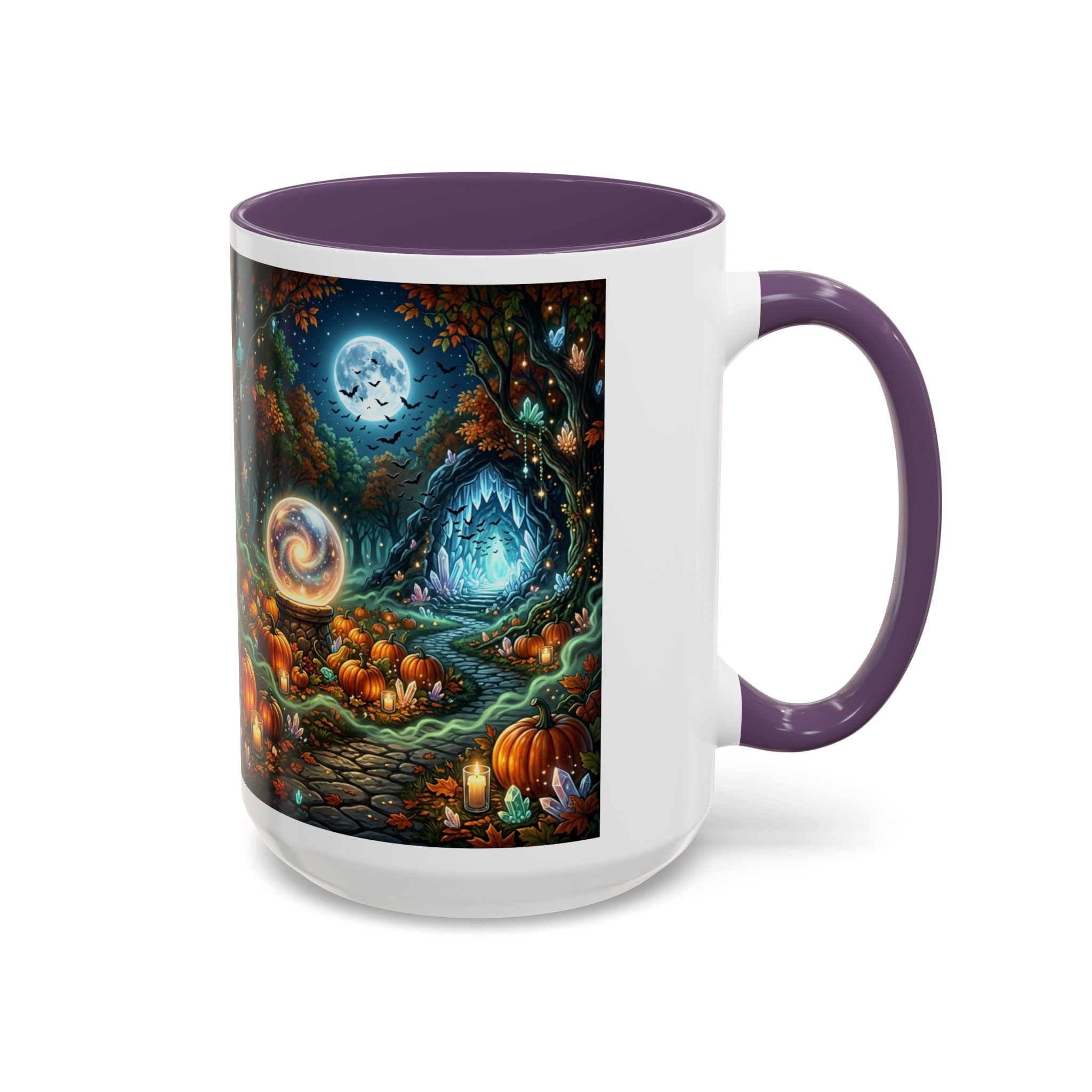 Magic Forest Pumpkin Moon Coffee Mug — Enchanted Fall Accent Mug (11/15oz)