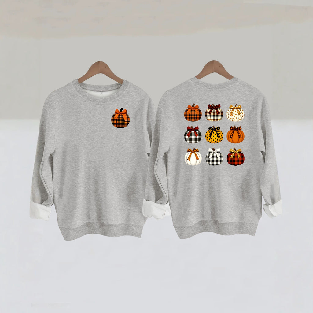 Patterned Pumpkin Front & Back Sweatshirt