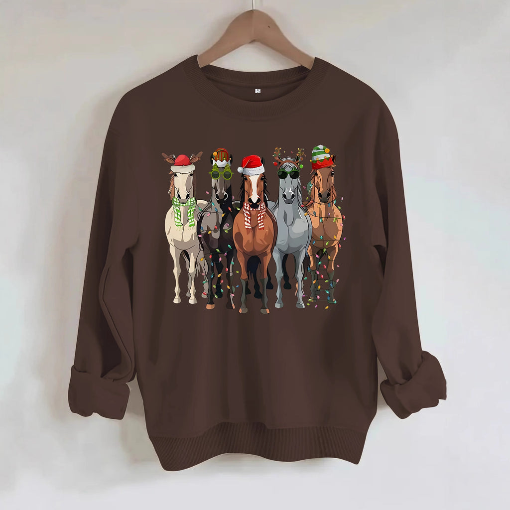 Festive Horses Christmas Sweatshirt