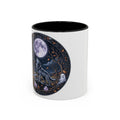 Wolf Moon Accent Coffee Mug — Gothic Night Forest Design with Ghost