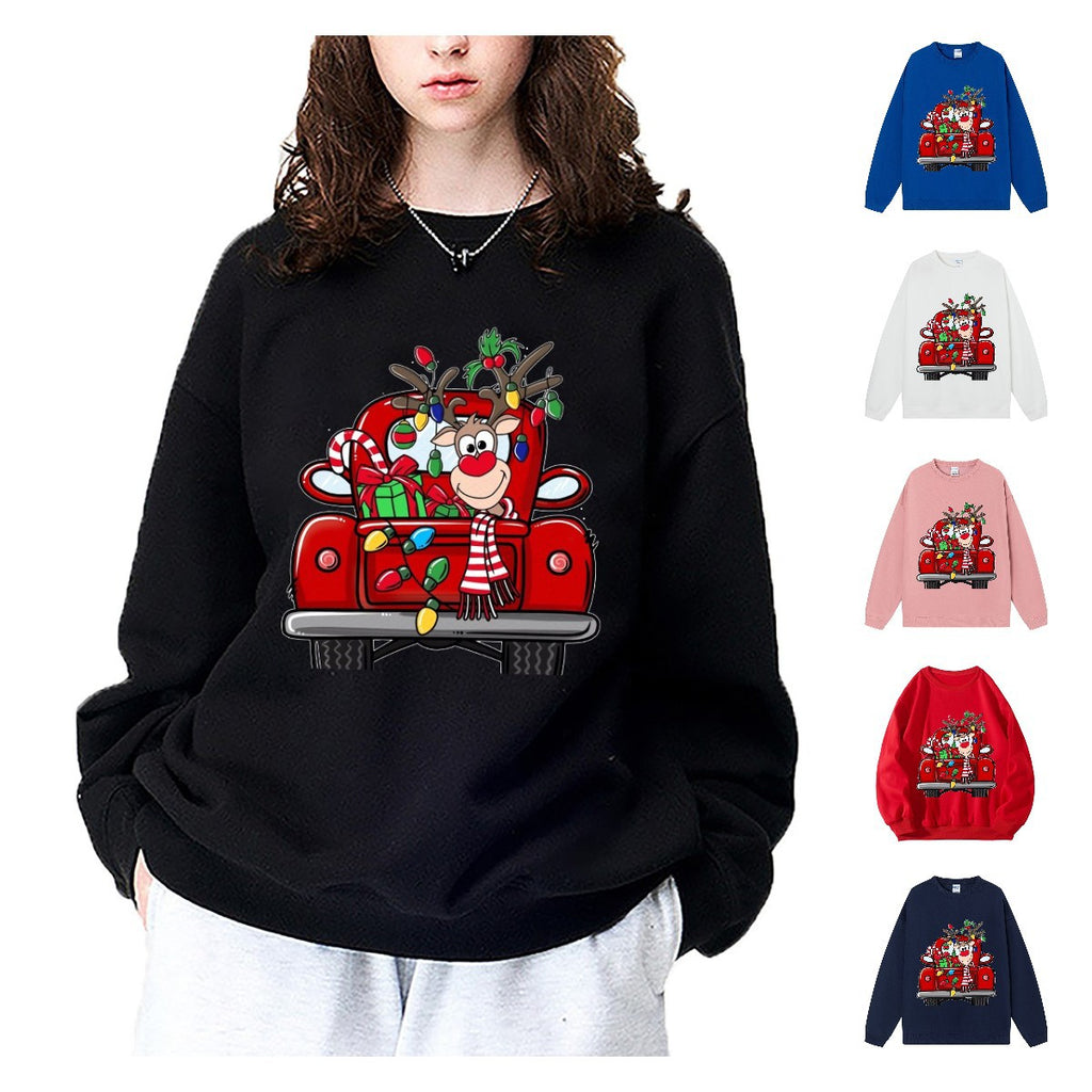 Christmas Reindeer Red Truck Sweatshirt