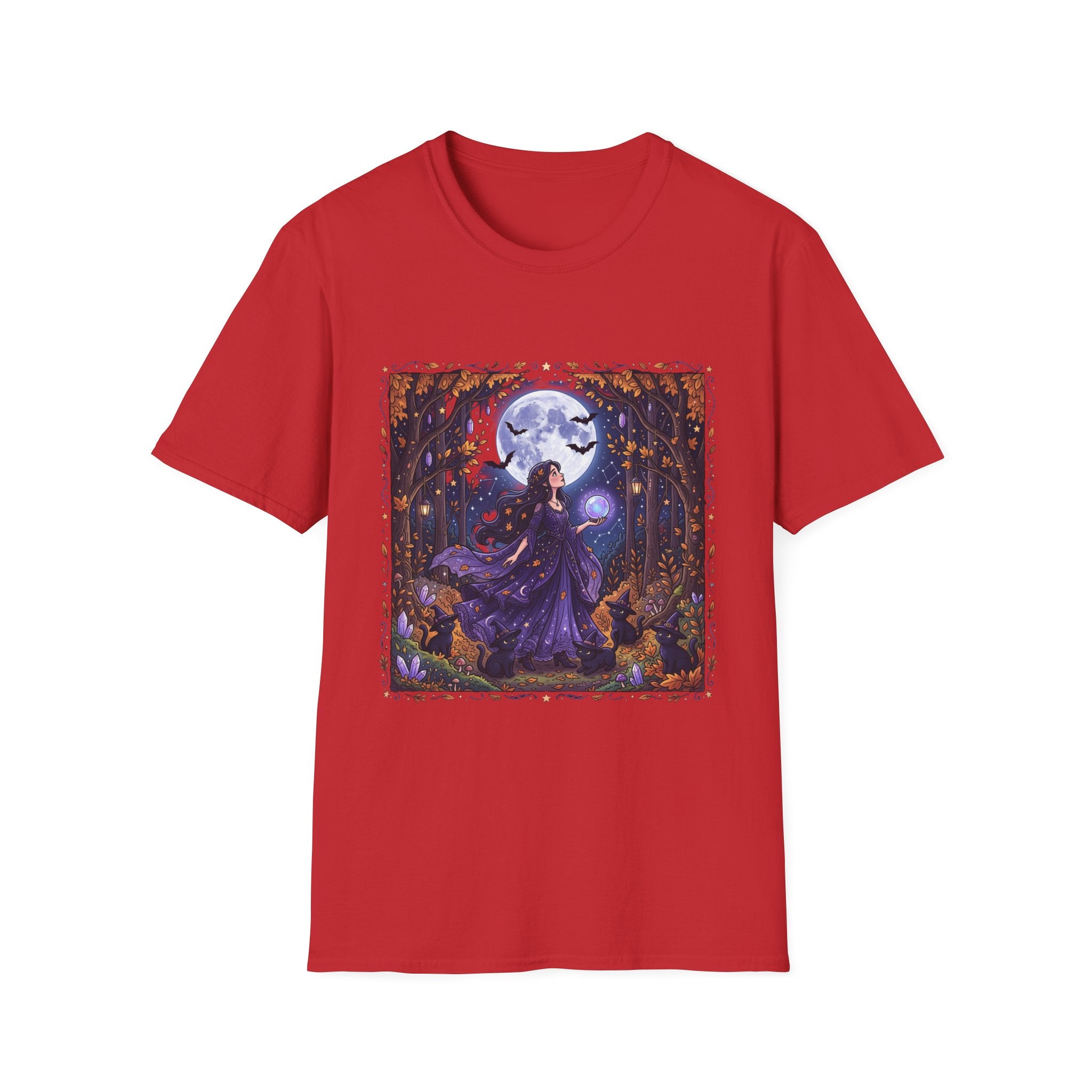 Moonlit Witch T-Shirt — Mystical Forest Pagan Tee