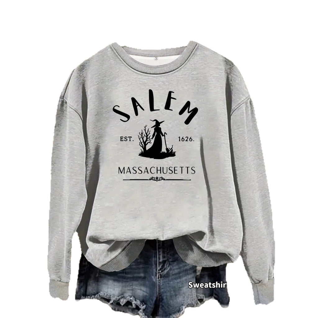 Salem Massachusetts Witch Print Sweatshirt