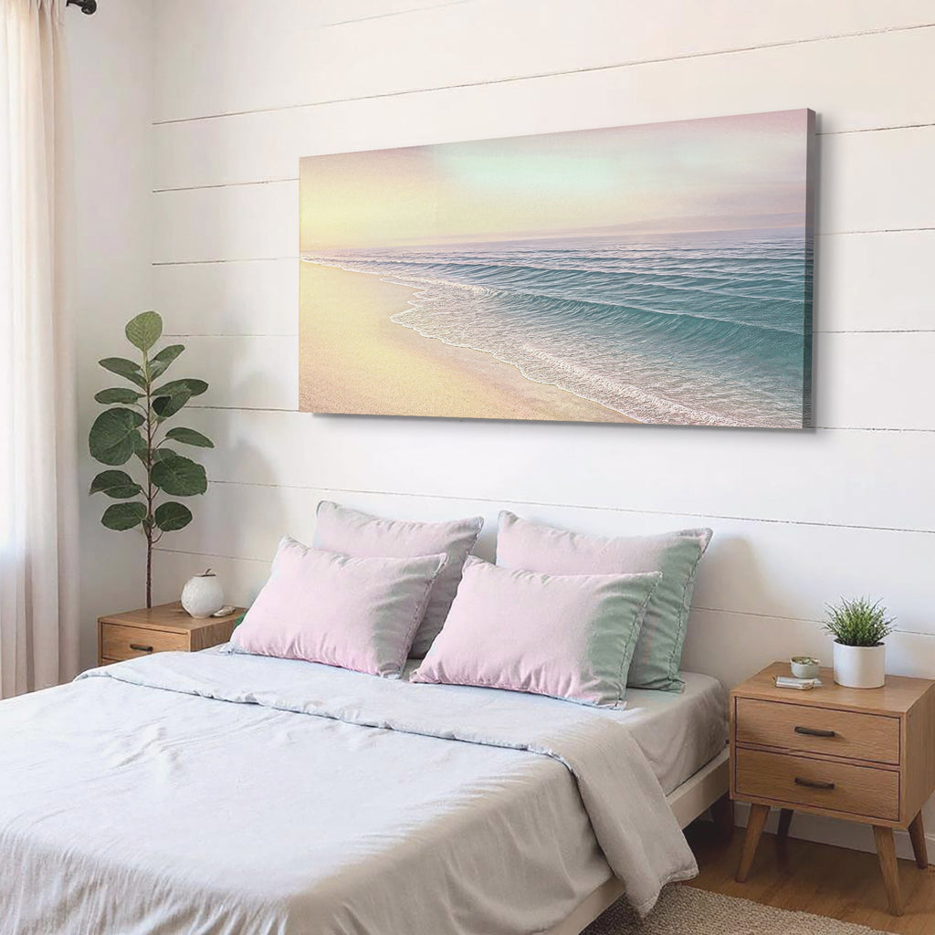 Beachside Bliss Coastal Wall Art | Panoramic Beach Canvas Print
