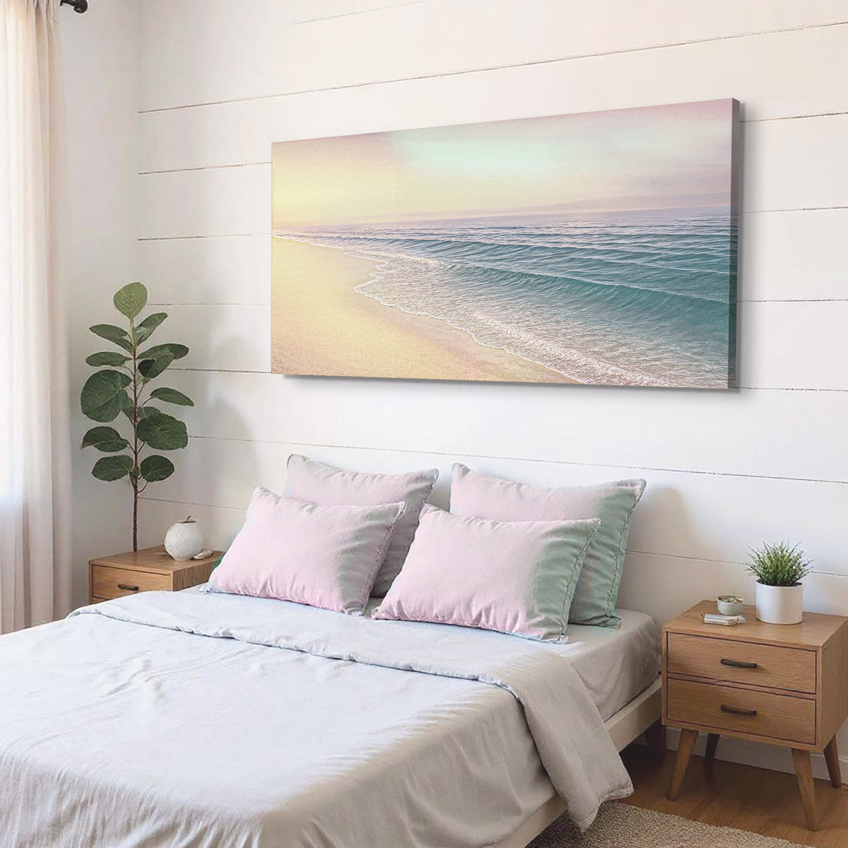Beachside Bliss Coastal Wall Art | Panoramic Beach Canvas Print