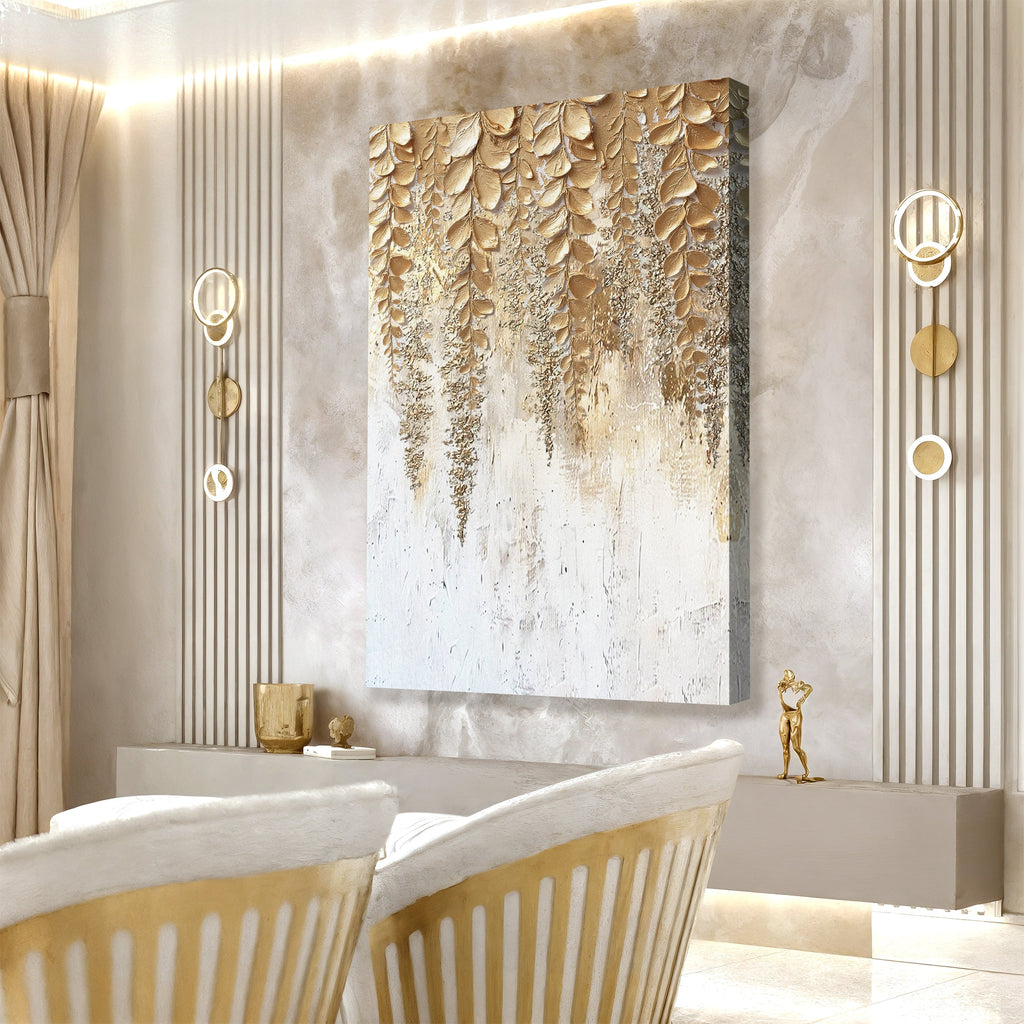Golden Wisteria Wall Art