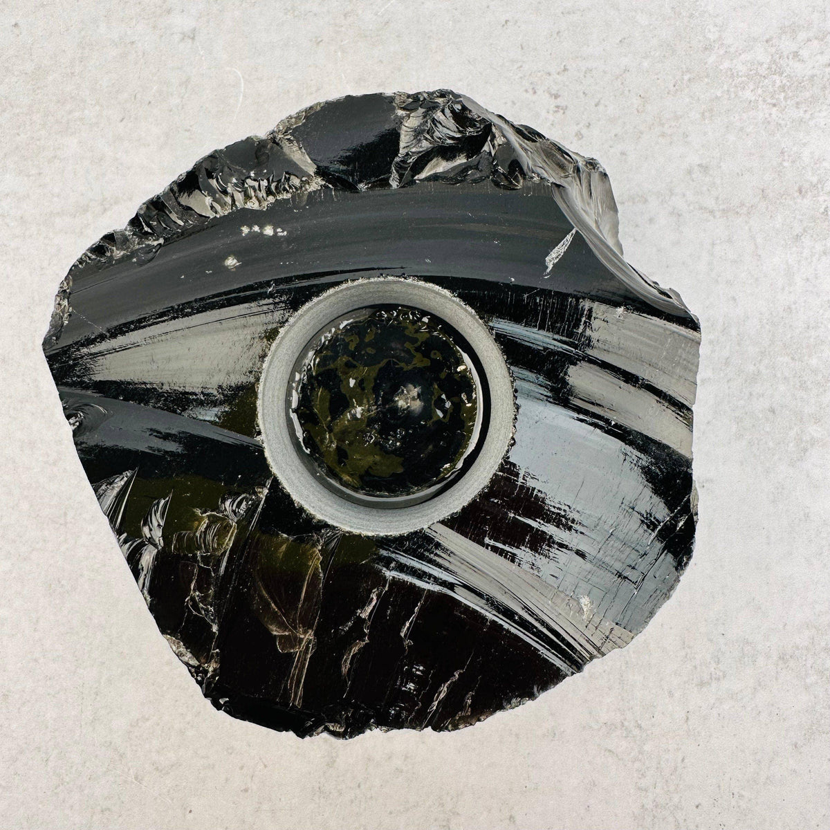 Crystal Obsidian Votive Tea Light Candle Holder